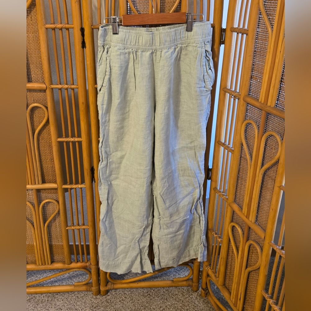 Tahari Light Sage Linen Pants